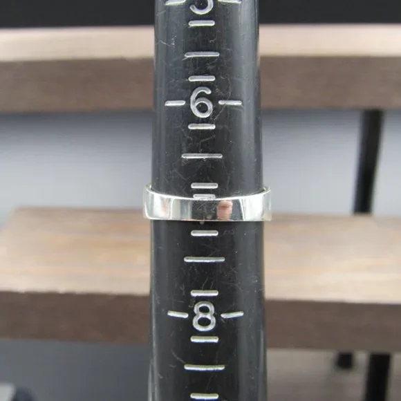 Size 7 Sterling Silver Round Tiger's Eye Stone Band Ring Vintage - Picture 6 of 8